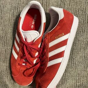 Adidas Gazelle Red and White Shoes